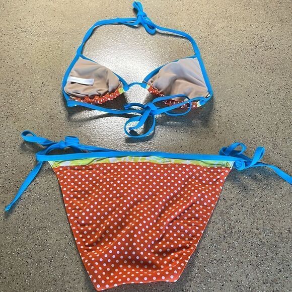 GAP Body rust orange polka dot string bikini - Picture 8 of 12